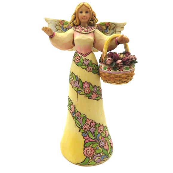 Jim Shore Heartwood Creek Angel with Basket of Flowers 4007548 Mini 5" Figurine - Picture 11 of 11